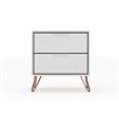Eden Home 2-Drawer Contemporary Wood Nightstand in White (Set of 2)