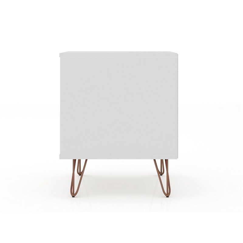 Eden Home 2-Drawer Contemporary Wood Nightstand in White (Set of 2)
