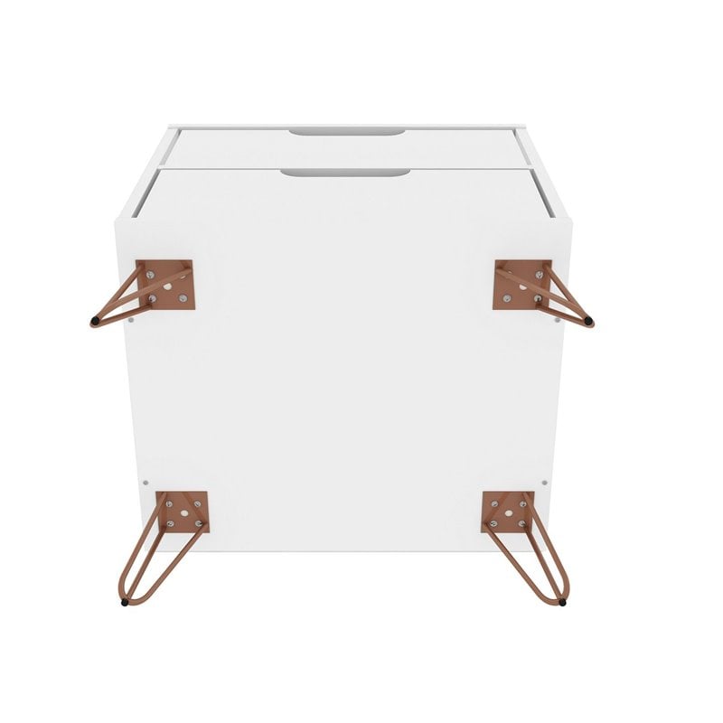 Eden Home 2-Drawer Contemporary Wood Nightstand in White (Set of 2)