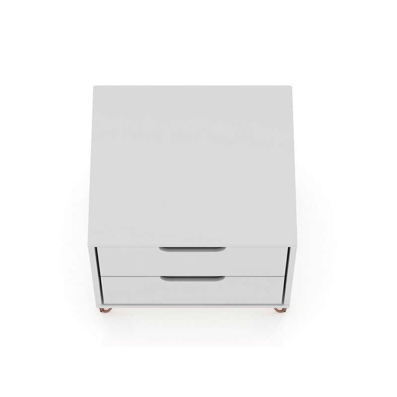 Eden Home 2-Drawer Contemporary Wood Nightstand in White (Set of 2)