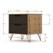Eden Home 2-Drawer Modern Wood Nightstand in Gray (Set of 2)