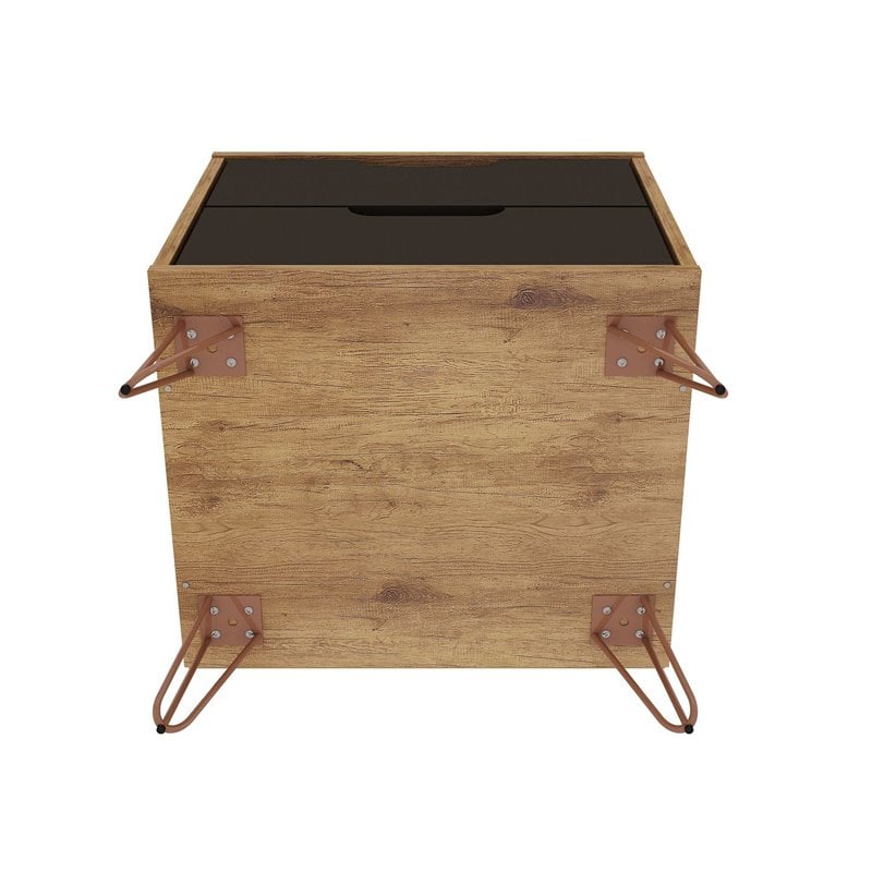 Eden Home 2-Drawer Modern Wood Nightstand in Gray (Set of 2)