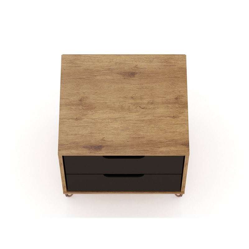 Eden Home 2-Drawer Modern Wood Nightstand in Gray (Set of 2)
