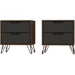 Eden Home 2-Drawer Modern Wood Nightstand in Gray (Set of 2)