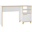 Eden Home Mid-Century Solid Wood Writing Desk with Shelves in White