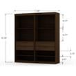 Eden Home 2-Piece Contemporary Wood Open Sectional Closet Set in Brown