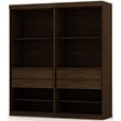 Eden Home 2-Piece Contemporary Wood Open Sectional Closet Set in Brown
