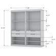 Eden Home 2-Piece Contemporary Wood Open Sectional Closet Set in White