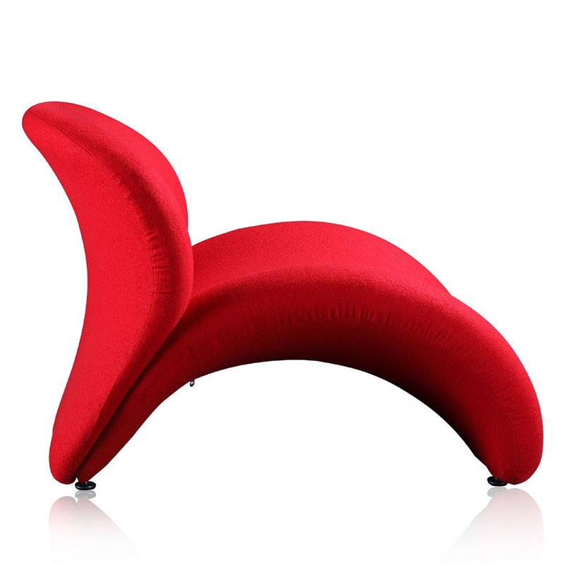 Eden Home Contemporary Wool Blend Fabric Accent Chair in Red