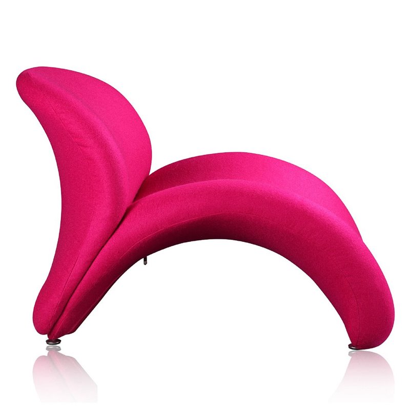 Eden Home Contemporary Fabric Accent Lounge Chair in Fuchsia Pink (Set of 2)