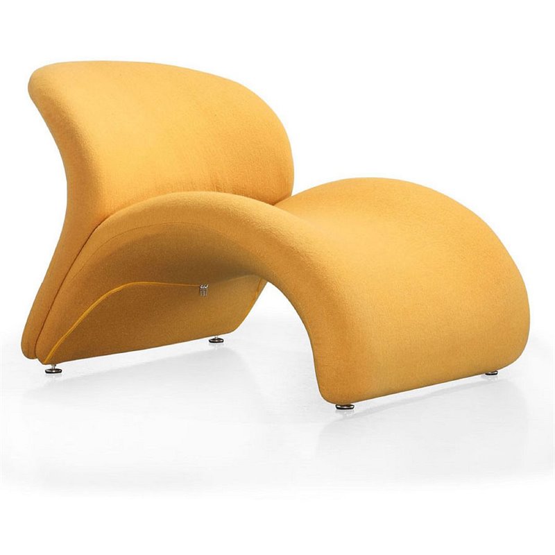 Eden Home Contemporary Wool Blend Fabric Accent Chair in Yellow