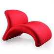 Eden Home Contemporary Wool Blend Fabric Accent Chair in Red (Set of 2)
