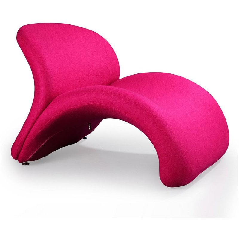 Eden Home Contemporary Fabric Accent Lounge Chair in Fuchsia Pink