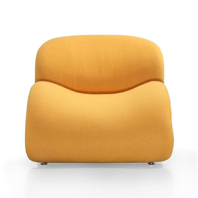 Eden Home Contemporary Wool Blend Fabric Accent Chair in Yellow (Set of 2)