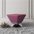 Eden Home Contemporary Faux Leather & Metal Swivel Ottoman in Purple/Chrome