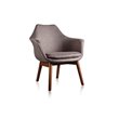 Eden Home Contemporary Fabric & Wood Accent Chair in Gray/Walnut (Set of 2)
