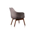 Eden Home Contemporary Fabric & Wood Accent Chair in Gray/Walnut (Set of 2)