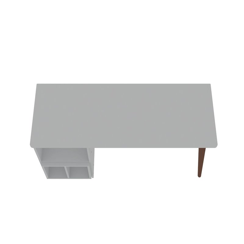 Eden Home Contemporary Wood Home Office Desk with 3 Cubby Spaces in White