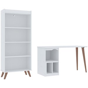 eden home wood 2 pc extra storage home office set in white