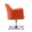 Eden Home Faux Leather & Metal Swivel Accent Chair in Orange/Chrome