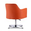 Eden Home Faux Leather & Metal Swivel Accent Chair in Orange/Chrome