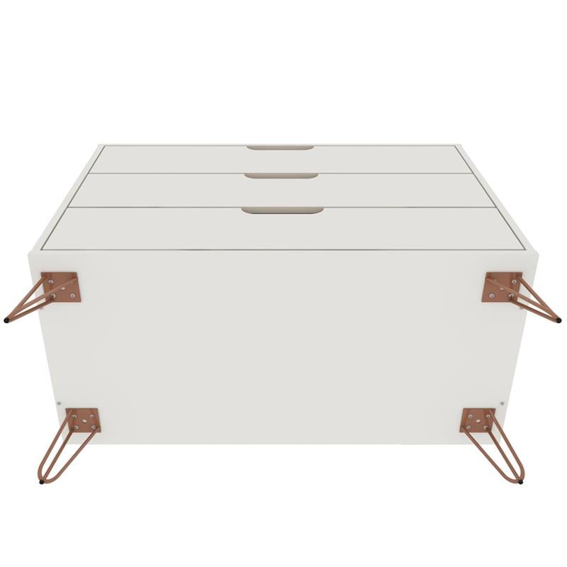 Eden Home Mid-Century Wood Dresser and Nightstand in Off White/Natural