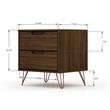 Eden Home 3-Drawer Mid-Century Wood Dresser and Nightstand in Brown