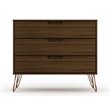 Eden Home 3-Drawer Contemporary Wood Dresser in Brown (Set of 2)