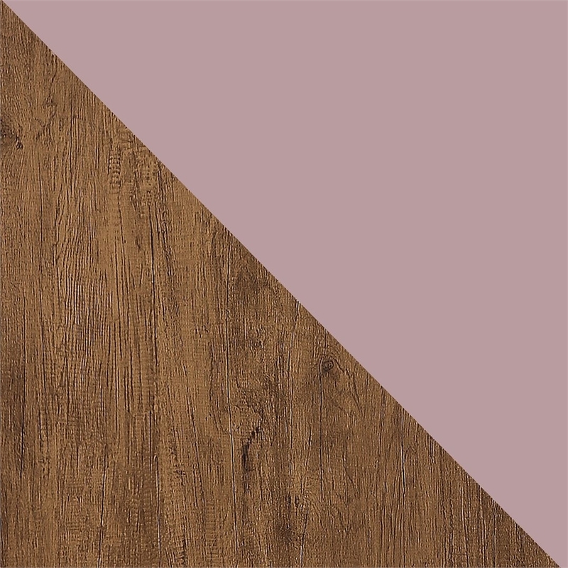 Eden Home 3-Drawer Contemporary Wood Dresser in Rose pink/Natural (Set of 2)