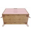 Eden Home 3-Drawer Contemporary Wood Dresser in Rose pink/Natural (Set of 2)