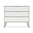 Eden Home 3-Drawer Contemporary Wood Dresser in Off White (Set of 2)