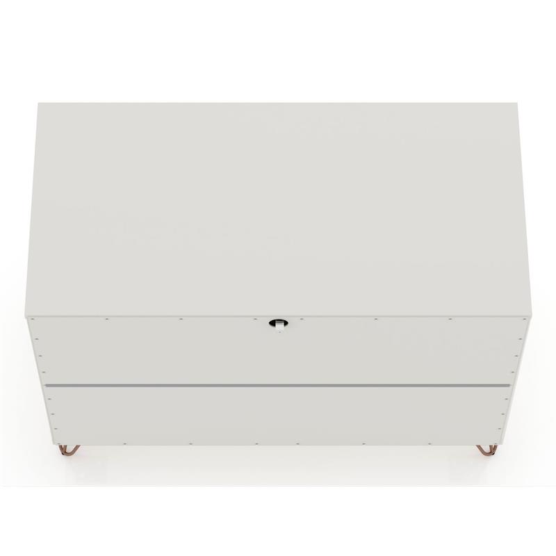 Eden Home 3-Drawer Mid-Century Wood Dresser with Metal Legs in Off White