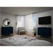 Eden Home 3-Drawer Contemporary Wood Dresser in Blue (Set of 2)