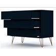 Eden Home 3-Drawer Contemporary Wood Dresser in Blue (Set of 2)