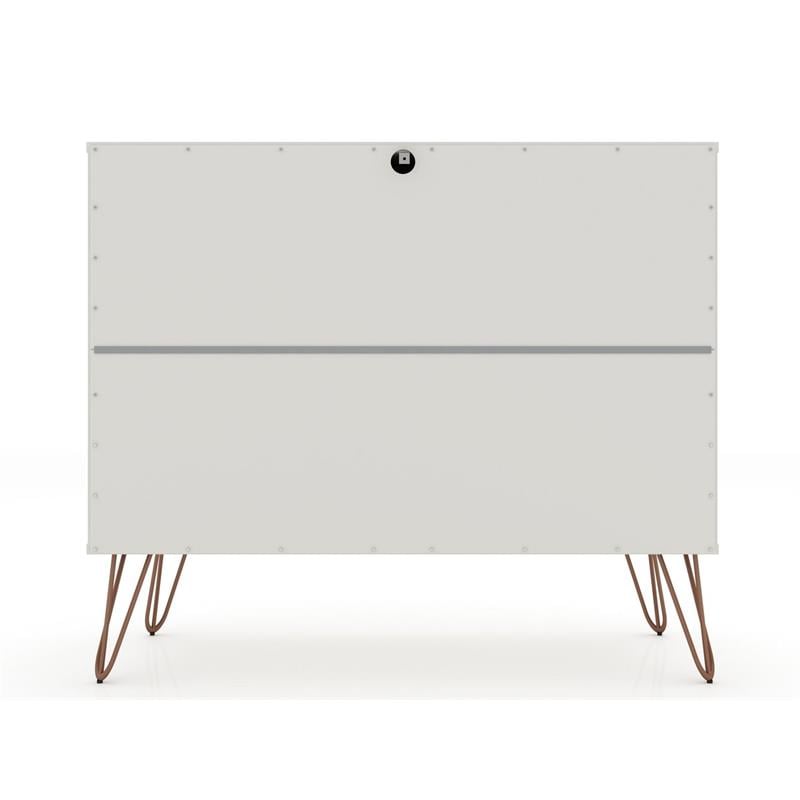Eden Home 3-Drawer Mid-Century Wood Dresser in Off White/Natural