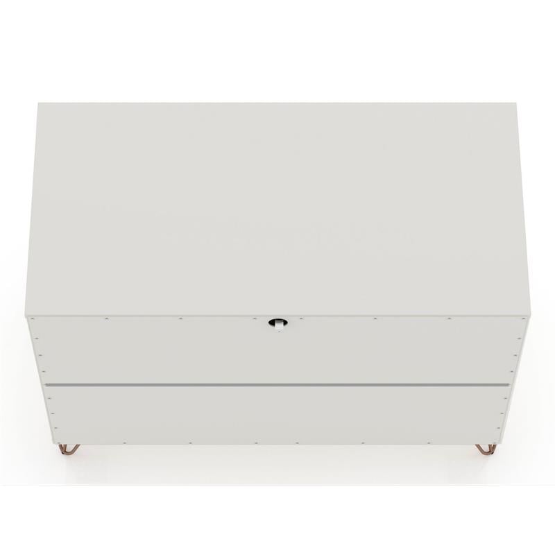 Eden Home 3-Drawer Mid-Century Wood Dresser in Off White/Natural