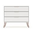 Eden Home 3-Drawer Contemporary Wood Dresser in White (Set of 2)