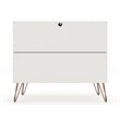Eden Home 3-Drawer Contemporary Wood Dresser in White (Set of 2)