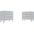 Eden Home 3-Drawer Contemporary Wood Dresser in White (Set of 2)