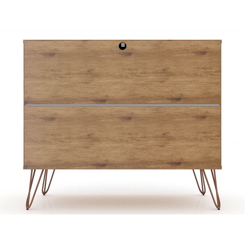 Eden Home 3-Drawer Contemporary Wood Dresser in Textured Gray/Natural (Set of 2)