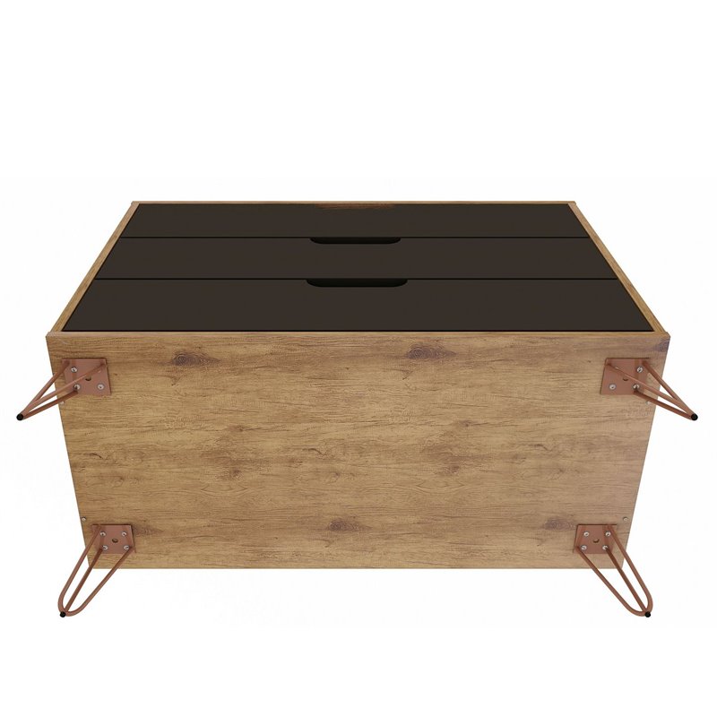 Eden Home 3-Drawer Contemporary Wood Dresser in Textured Gray/Natural (Set of 2)