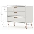 Eden Home 3-Drawer Contemporary Wood Dresser in Off White/Natural (Set of 2)