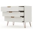 Eden Home 3-Drawer Contemporary Wood Dresser in Off White/Natural (Set of 2)
