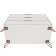 Eden Home 3-Drawer Contemporary Wood Dresser in Off White/Natural (Set of 2)