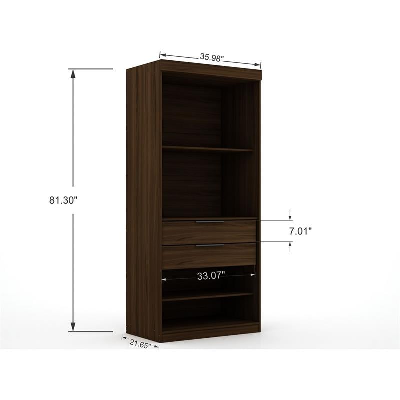 Eden Home 4-Cubby Contemporary Wood Open Sectional Closet in Brown