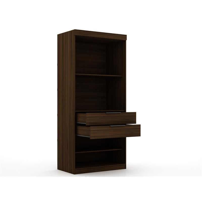 Eden Home 4-Cubby Contemporary Wood Open Sectional Closet in Brown