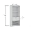 Eden Home Contemporary Wood Open Sectional Closet with Adjustable Shelf in White
