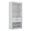 Eden Home Contemporary Wood Open Sectional Closet with Adjustable Shelf in White