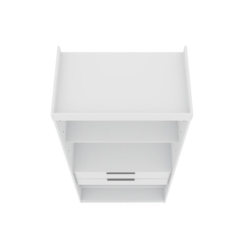 Eden Home Contemporary Wood Open Sectional Closet with Adjustable Shelf in White