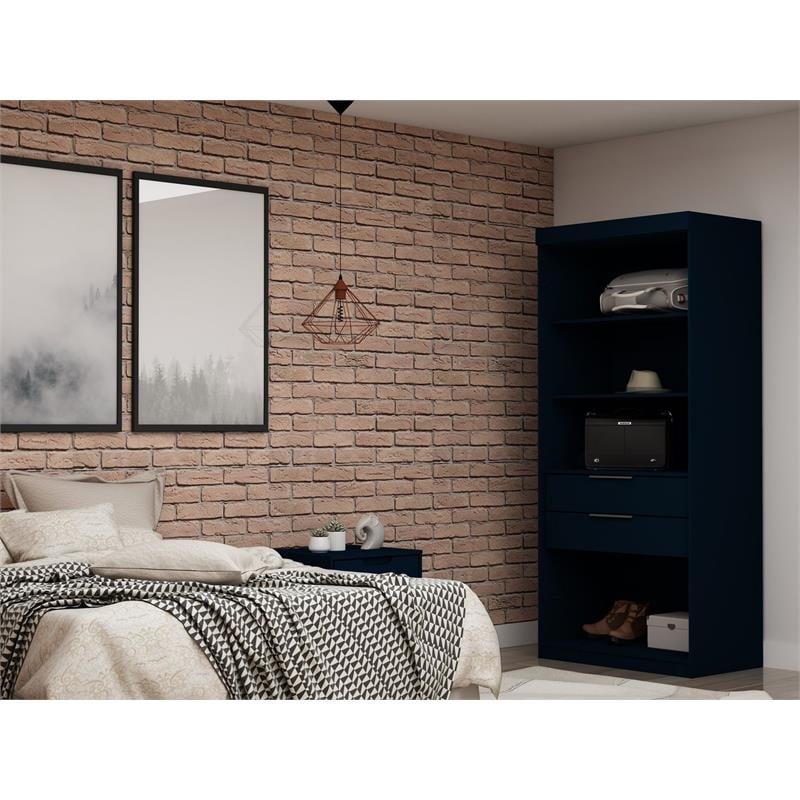 Eden Home Contemporary Wood Open Sectional Closet in Midnight Blue